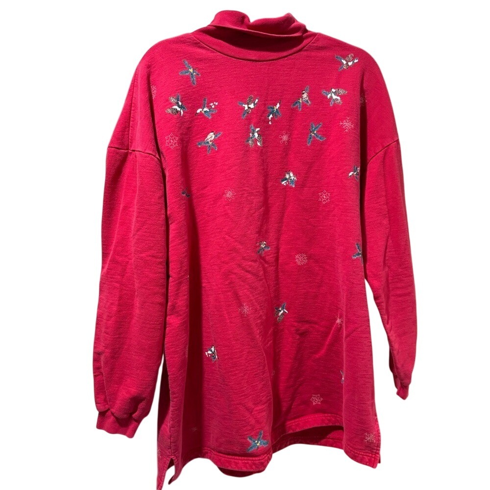 Northern Reflections Winter Bird Top winter oversized Sweater turtleneck XL